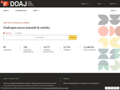 Screenshot of Directory of Open Access Journals