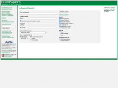 Screenshot of EconPapers