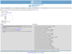 Screenshot of WHO International Clinical Trials Registry Platform